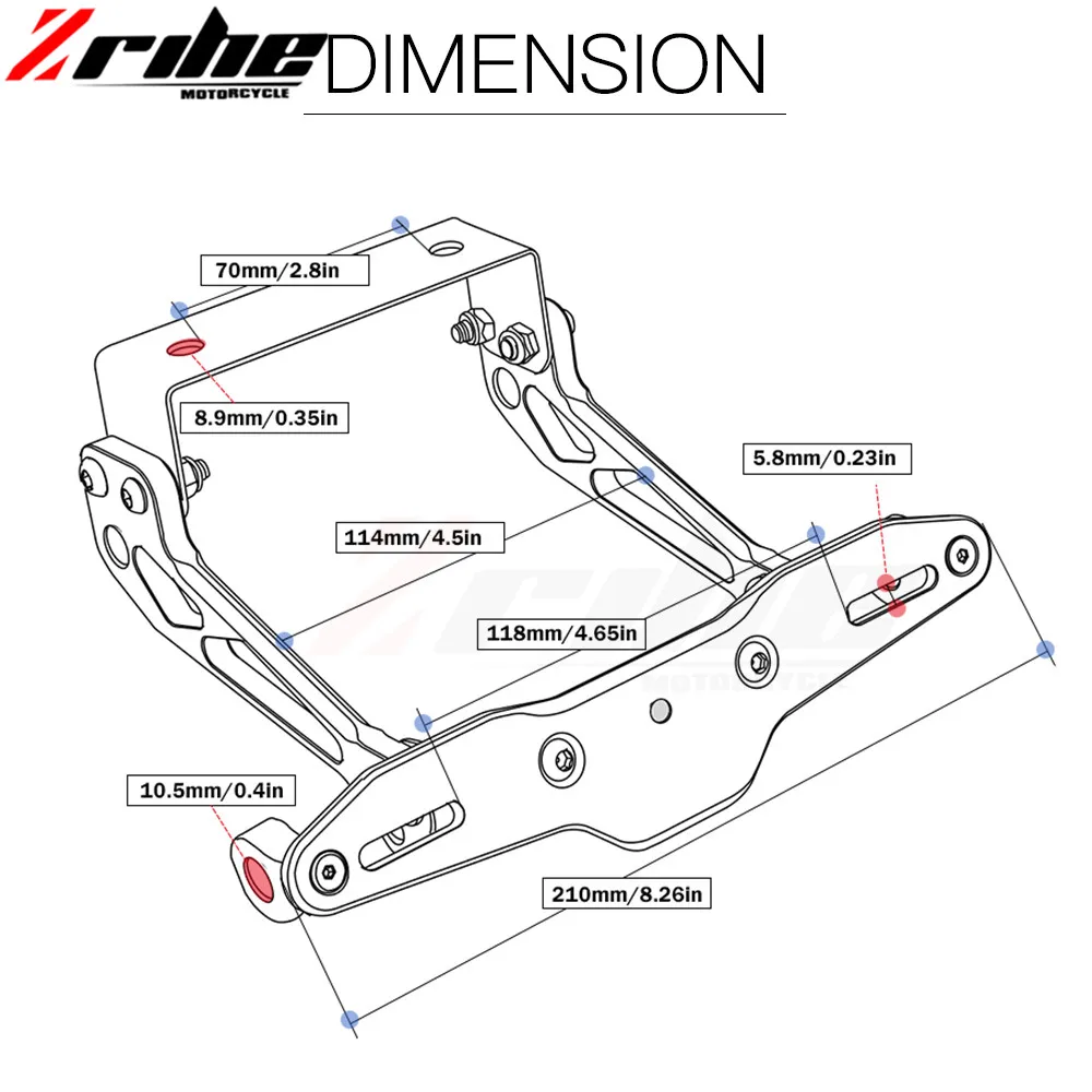 Кронштейн номерного знака для мотоцикла Fender Eliminator Ho Tidy Tail универсальный для KTM 690 DUKE 990 1290 SUPER DUKE RC8/R черный