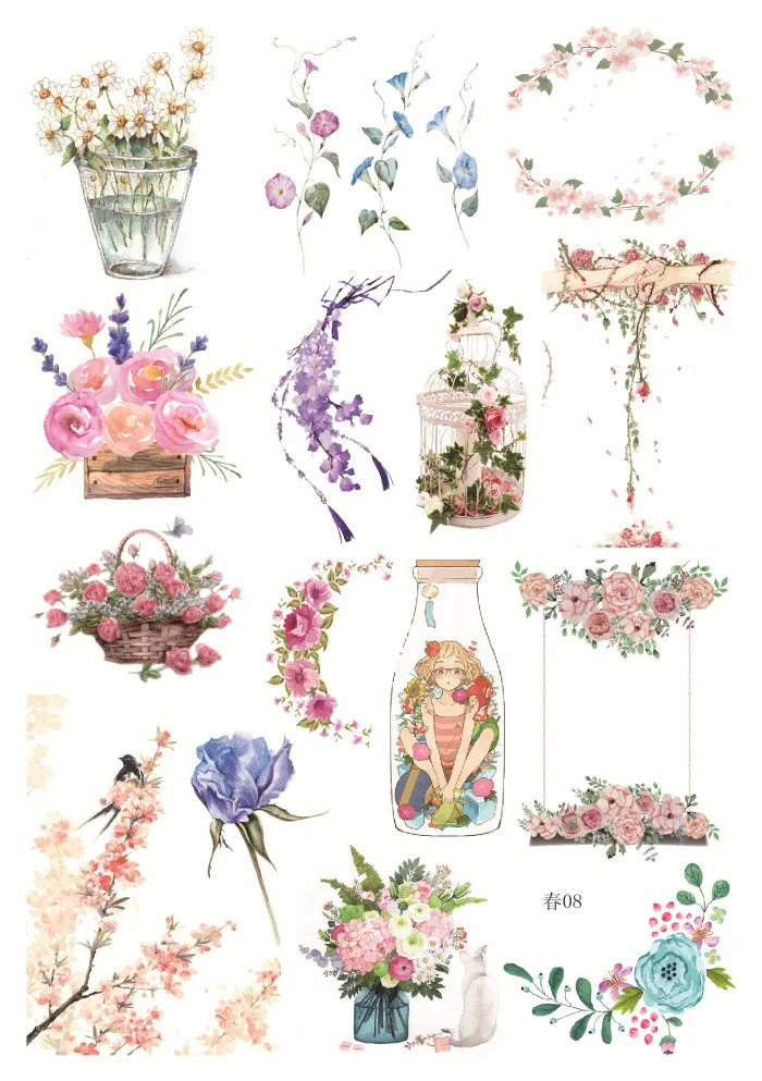 весенние наклейки