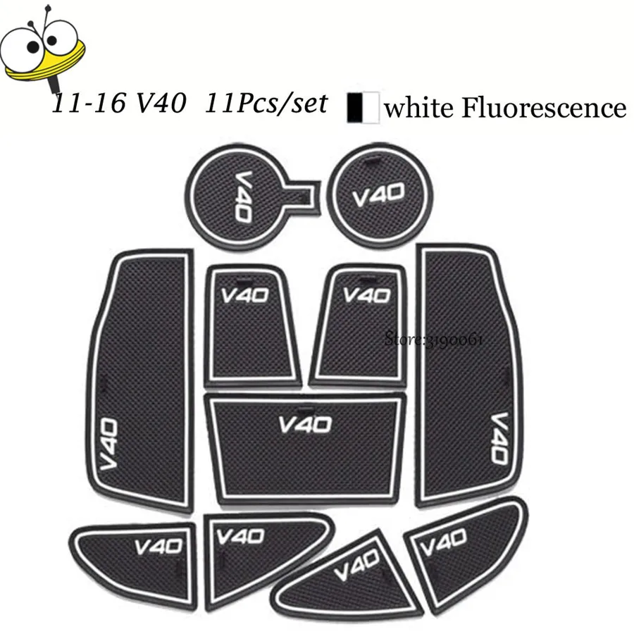 Автомобильные аксессуары для интерьера, резиновая Автомобильная светящаяся дверная накладка, противоскользящая подстаканник, подстилка для 2011- Volvo V40