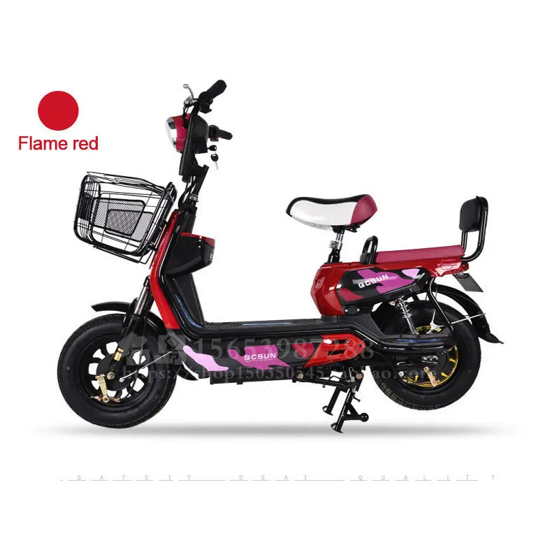 Cheap Electric Power Bicycle Mini Electric Power Motorcycle 48v A Storage Battery Car Adult Two Round Electric Vehicle T60 13