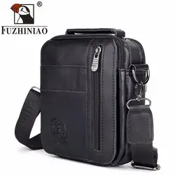 FUZHINIAO 100% натуральная кожа сумка мужская сумка через плечо сумка Bolsas Crossbody Sac Tas Мужская s для мужской клатч маленький черный