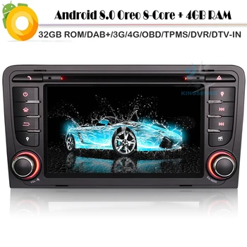

Octa core 4GRAM 32GB Android 8.0 Car DVD player GPS SatNav WiFi 4G Radio RDS BT SD USB OBD Bluetooth for AUDI A3 S3 RS3 RNSE-PU