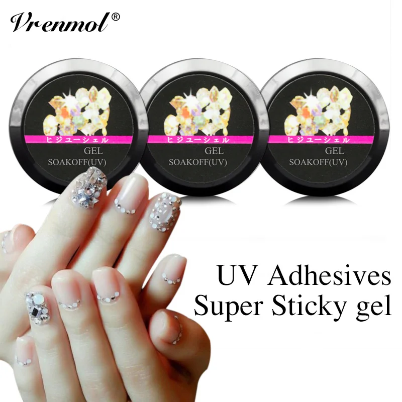 Vrenmol Glitter Super Sticky Nail Tools Glue Rhinestone UV Gel Nail Polish Adhesives Nail