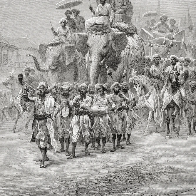 The Maharaja Of Baroda India Riding An Elephant In The 19Th Century From El Mundo En La Mano Published 1878 (12 x 17)