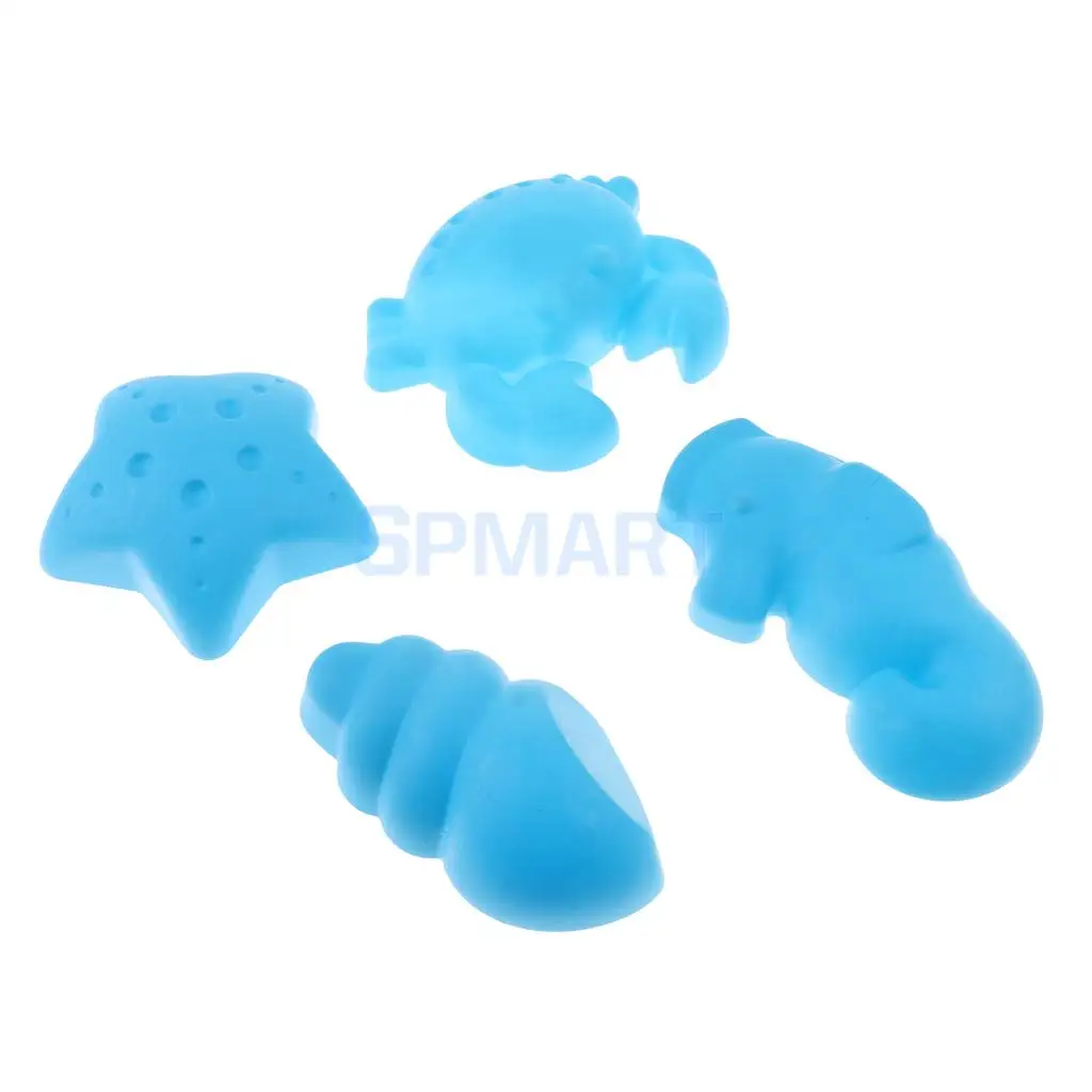  Kids Beach Sand Toys Sea Creatures Sand Molds Set (4pcs) Sandpit Toys Beach Garden Fun