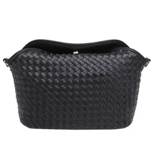 Fashion Handmade Woven Women PU Leather Bag Versatile Girl Shoulder Crossbody Pouch Korean Style Lady Handbag Shopping Party