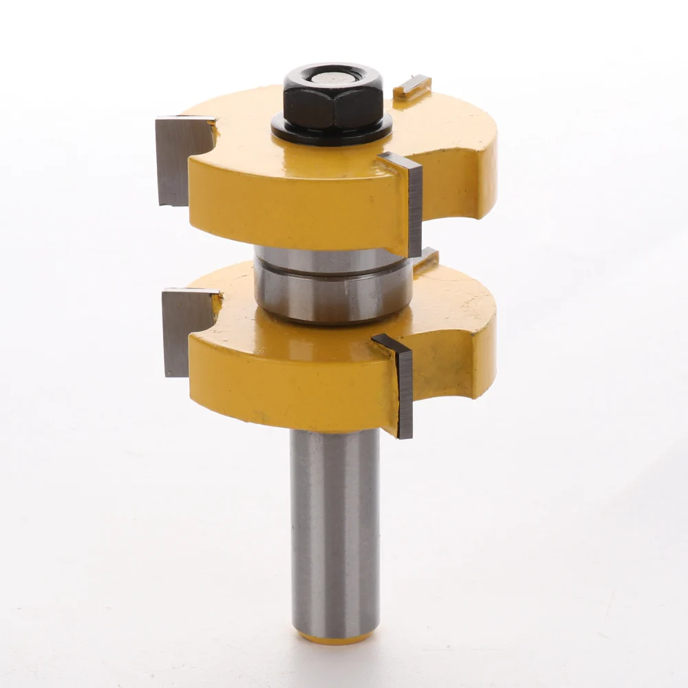 

2pcs Tongue And Groove Router Bit Set Joint Mounting Router Bit Wood Cutting Tool 1/2 Handle 3-Tooth T-Shaped Knives Blade12.7mm