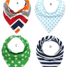 Шеврон+ горошек+ звезда+ полоса/Бандана нагрудники для малышей | унисекс Слюнявчики для слюнявчиков из органического хлопка INS дизайн 4 шт./компл./