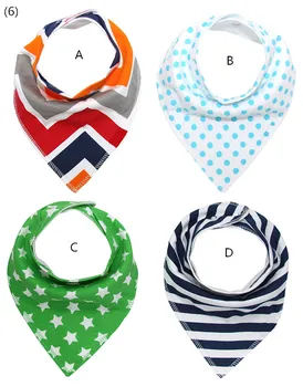 

Chevron + polka dot + star + stripe /Bandana Bibs for Baby | Unisex Drool Bibs | Organic Cotton INS designs 4pcs/set /