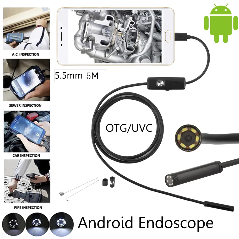 bilder für Hohe Qualität 5,5mm Len 5 Mt Android OTG USB Endoskop Kamera Flexible Schlange Usb-rohrleitungsinspektionen Android-Handy USB endoskop Kamera bilder für Hohe Qualität 5,5mm Len 5 Mt Android OTG USB Endoskop Kamera Flexible Schlange Usb-rohrleitungsinspektionen Android-Handy USB endoskop Kamera