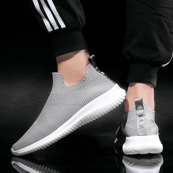 

Summer Flynit Large Size Breathable Lightweight Slip-on Classic Simple Casual Sports Shoes Men's Fashion Sneakers Socks Shoes