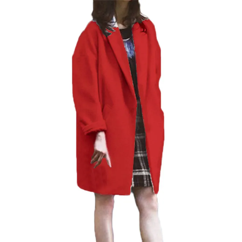 Fashion coats and jackets women winter ladies coats Winter Lapel Wool Coat Trench Jacket Slim Casual Overcoat Outwear O15#N (13)
