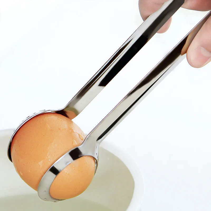 1Pc Boiled Egg Tongs Stainless Steel Egg Tools Meat Ball Salad Clip Buffet Food Serving Tongs Kitchen Accessories Cooking Gadgets