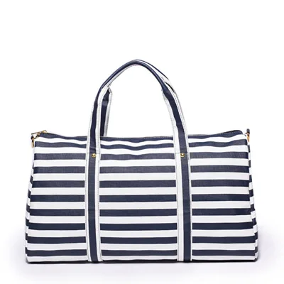 Navy stripe Для женщин сумка дорожная сумка Сумки полосы PU сумки выходные Сумки Чемодан сумки BOLSOS де Mujer - Цвет: Navy stripe