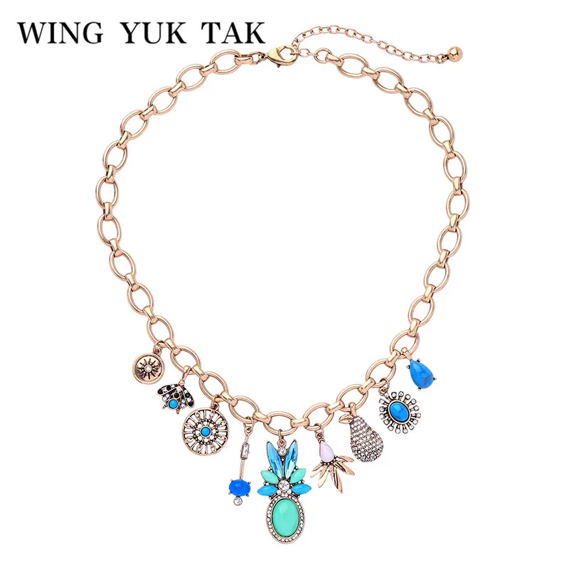 

wing yuk tak New Vintage Gold Color Round Fashion Bohemia Choker Necklace For Women Hot Sales Jewelry Beautiful Necklace