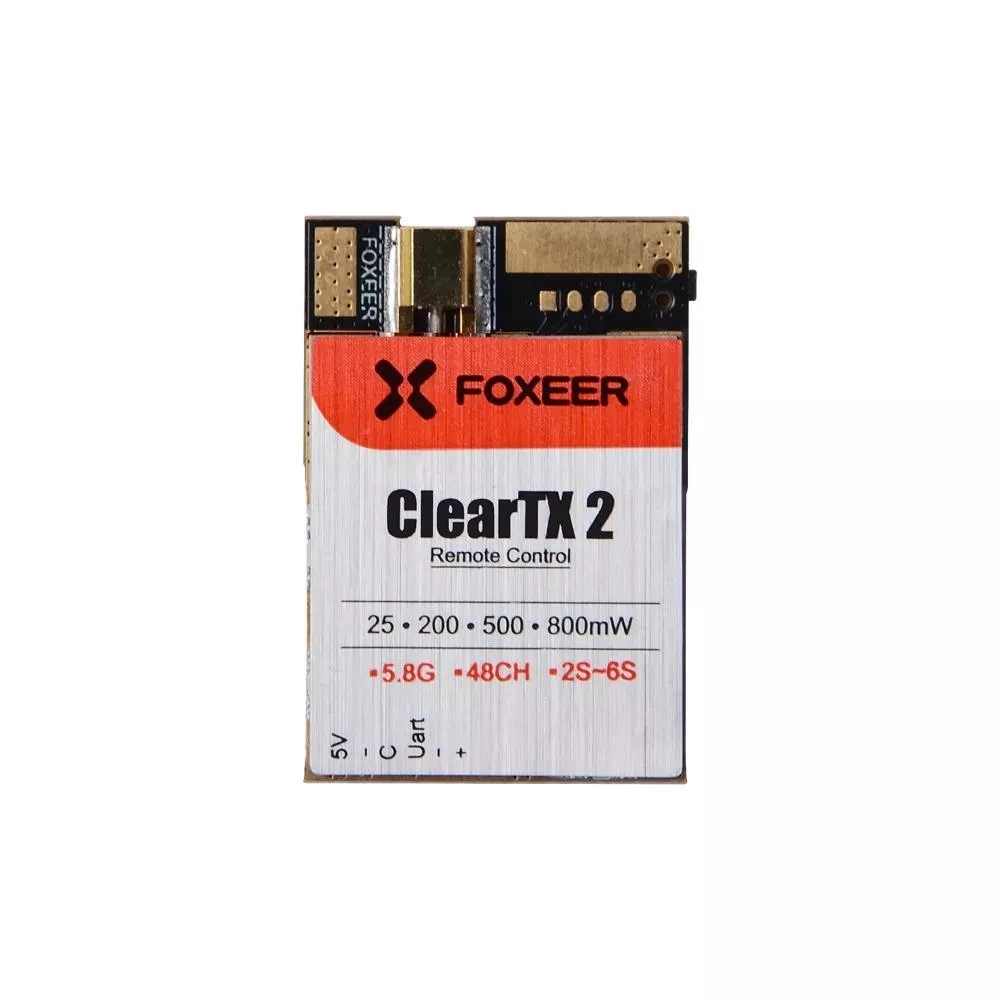 

Foxeer ClearTX 2 5.8G 48CH 25/200/500/800mW Uart Remote Control VTx FPV Transmitter MMCX