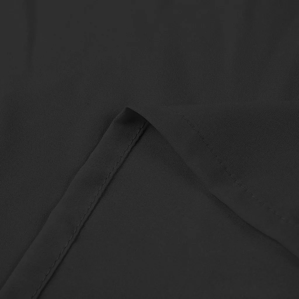 CHAMSGEND женская летняя кружевная блузка Летняя Повседневная однотонная шифоновая блузка с круглым вырезом на пуговицах и коротким рукавом Элегантная блузка Fe21