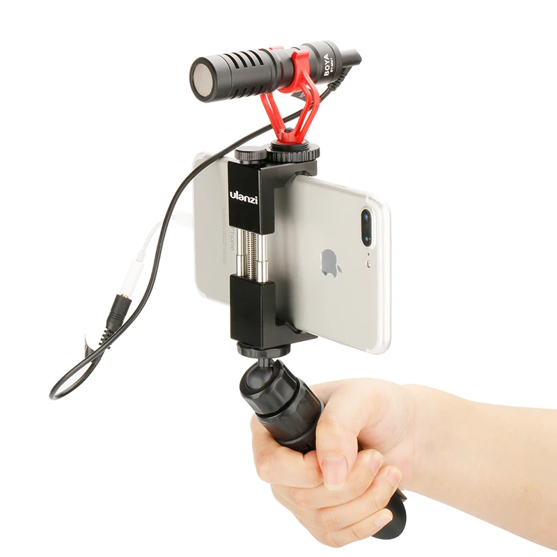 Tripé de Telefone com Destacável Tripé de Montagem para Iphone Ulanzi Leve Mini Ballhead Metal Samsung Xiaomi w By-mm1 Microfone
