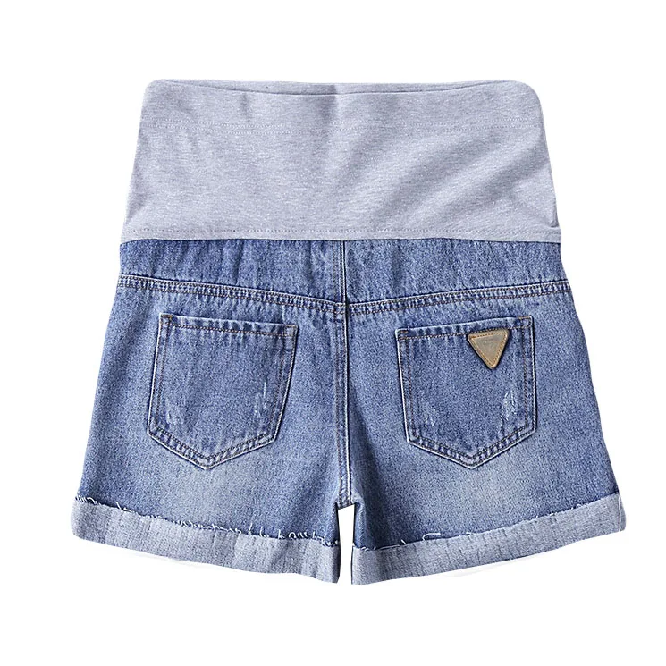 XL-6XL рваные джинсы для беременных шорты для беременных Одежда для беременных эластичные брюшные штаны с высокой талией поддежка живота Gravidas