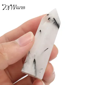 

KiWarm Hot Natural Rainbow Moonstone Obelisk Point Crystal Quartz Stone Tower Wand Healing Gemstone Crafts Home Decor Ornament