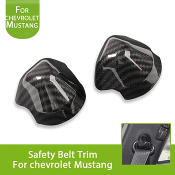 

Safety Seat Belt Buckle Cover Trim Caps Interior Moulding for Ford Mustang 2015-2017 (Carbon Fiber Look)