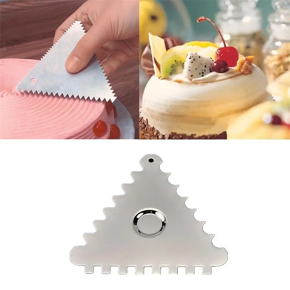 

1Pcs Cake Smoother Scraper Butter Chocolate Scraper Stainless Steel Sawtooth Scraper Baking Appliance Cream Chocolate Scraper