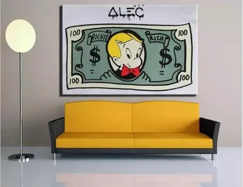 

pop artist Painting Graffiti money art popular arts hand painted no frame x-234