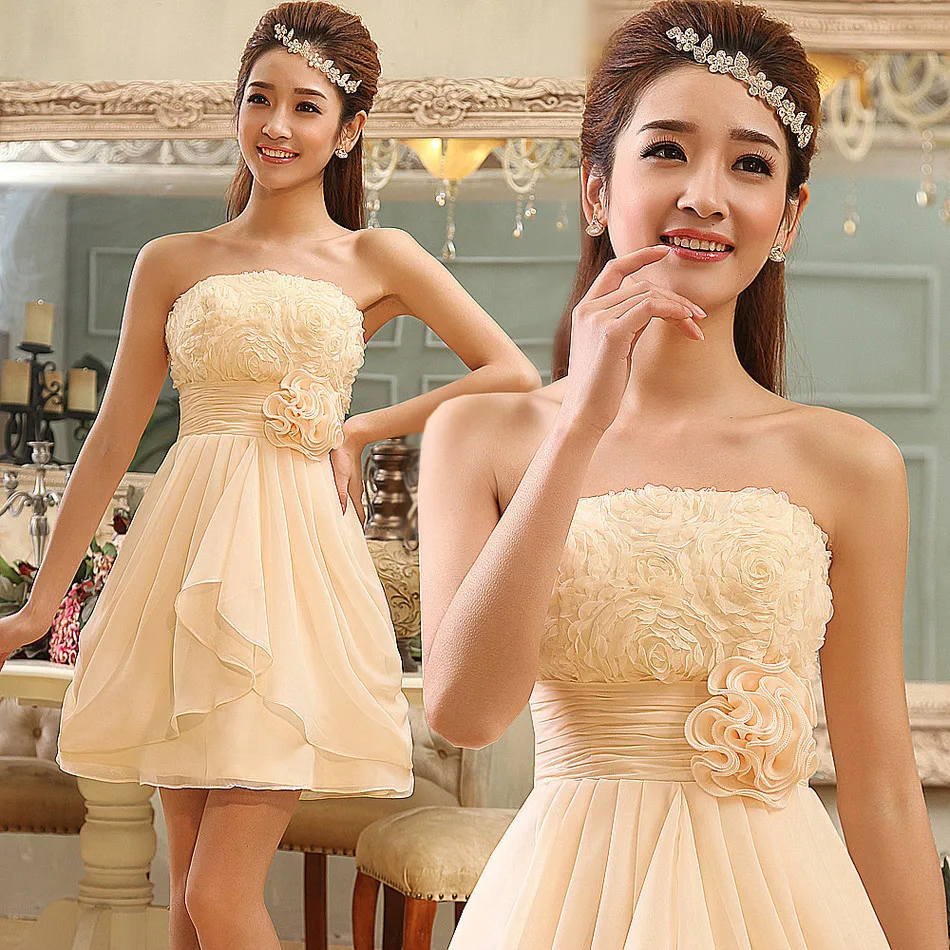 Wedding Dress top Hot sailing new Design the bride 2017 tube lace short formal vestido de noiva Dresses