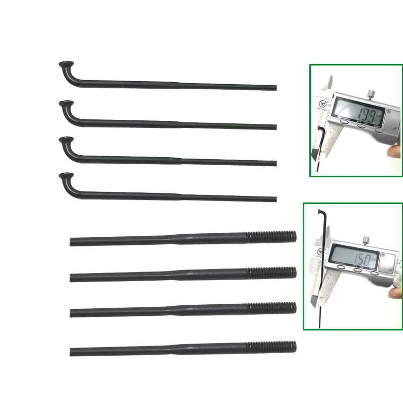 

32 Pieces A Lot Pillar Butted Diameter 2.2mm-2.0mm-1.5mm-2.0mm MTB Bike Spokes Black Color J-BEND Road Bicycle Spokes With Nuts