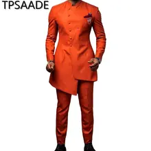 TPSAADE, новейший дизайн пальто, брюки, Повседневный, на заказ, Лучший человек, приталенный пиджак, мужские костюмы, Блейзер, 2 штуки, смокинг, мужской костюм для выпускного вечера