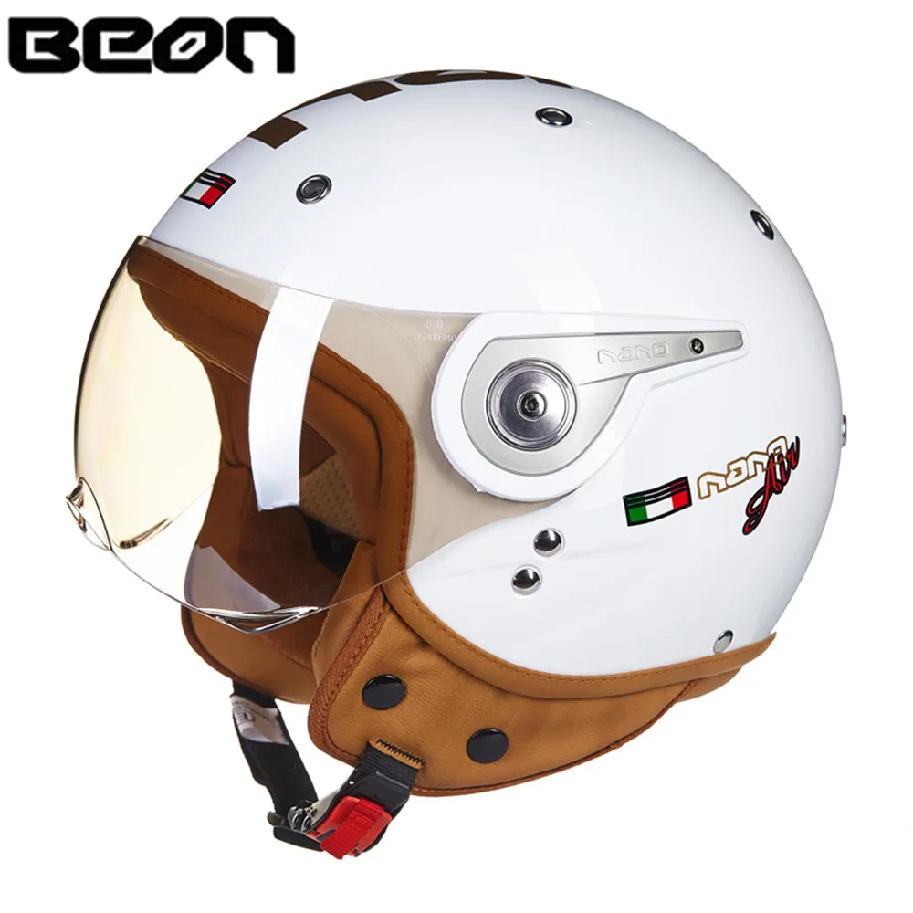 BEON moto rcycle скутер шлем 3/4 с открытым лицом винтажный 11040 Casque Casco cicleta Capacete унисекс