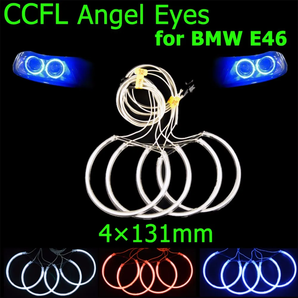 hippcron 4x131mm CCFL Angel Eyes Headlight Halo Rings Kit Decoration Head Lamp Color Blue Red White for BMW E46 E39 E38 E36 hippcron 4x131mm CCFL Angel Eyes Headlight Halo Rings Kit Decoration Head Lamp Color Blue Red White for BMW E46 E39 E38 E36
