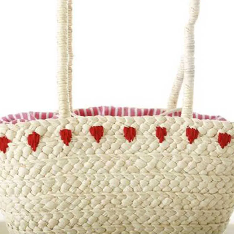 2019 venta al por mayor Durable hecho a mano lindo Bolsas de paja bolsos de lazo bolsa de deportes al aire libre Camping playa río Trekking bolsas