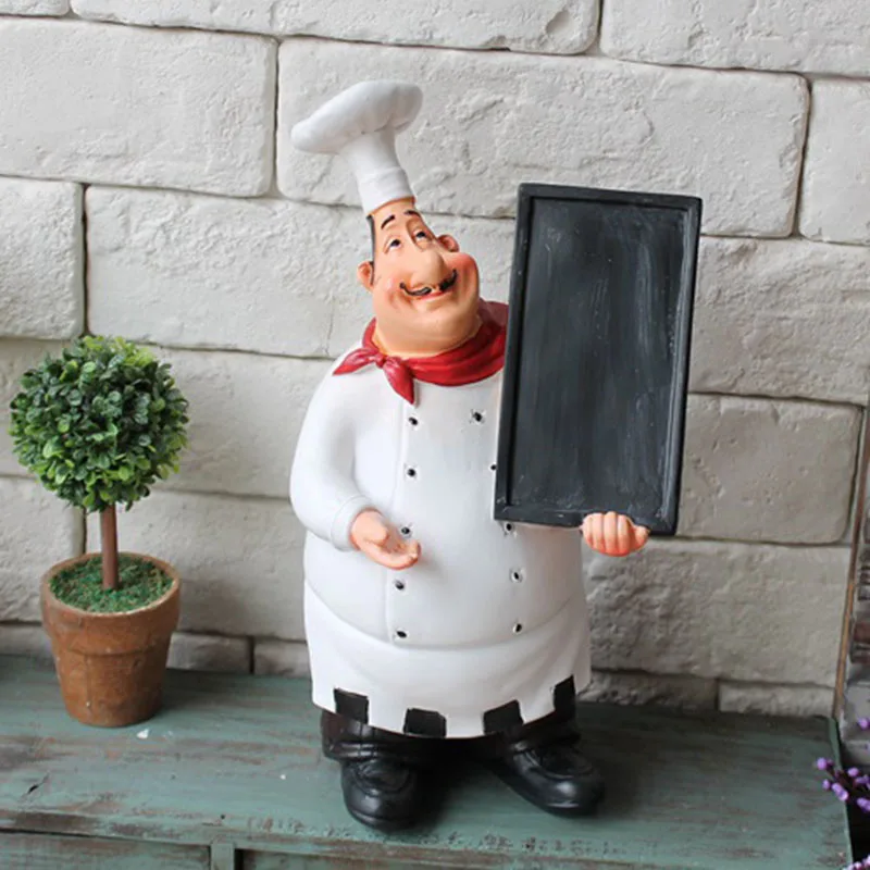 Artificial Chef Kitchen Decoration Figurines Miniatures Resin Ornament Vintage Home Decor Accessories For Restaurant Bar Shop