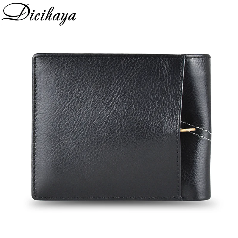DICIHAYA حقيقية محفظة جلدية أزياء قصيرة Bifold الرجال محفظة عارضة Soild الرجال محافظ مع عملة جيب المحافظ الذكور محافظ