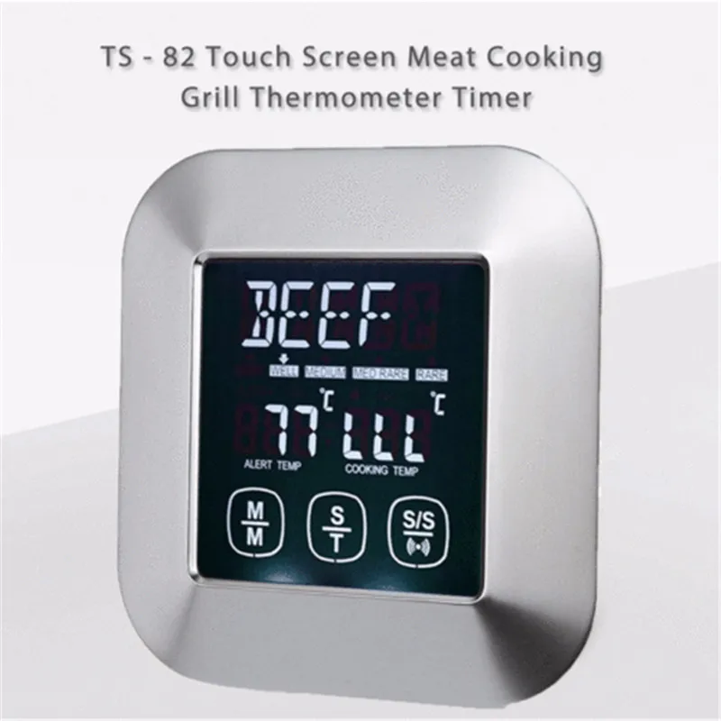 

1 Probe Meat Thermometer bluetooth APP Touch Screen Barbecue BBQ Temp Meter