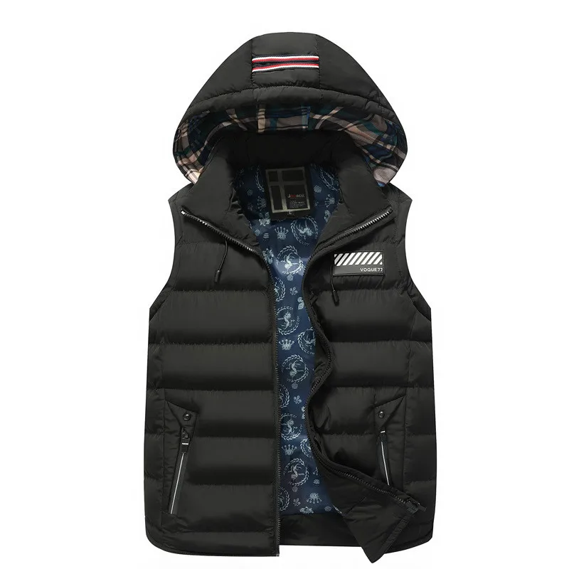 Новинка 2018 года для мужчин зимний жилет Тонкий Пальто Повседневное Хлопок молния