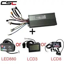 48v 1000w bicicleta elétrica 12 mosfet controlador brushless seno wave chave de bloqueio função + kt led lcd3 lcd8 display painel controle