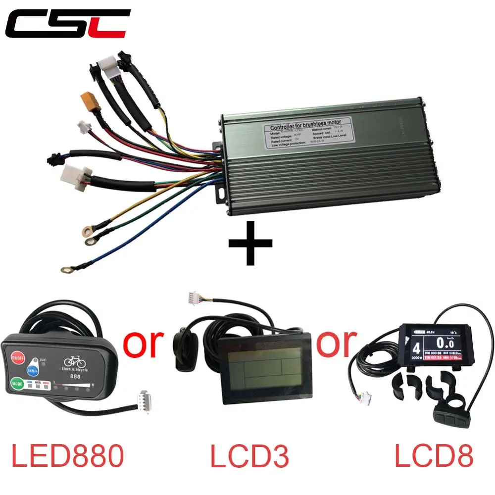 

48V 1000W Electric bike 12 Mosfet controller Brushless Sine wave Key lock function + KT LED LCD3 LCD8 Display control panel