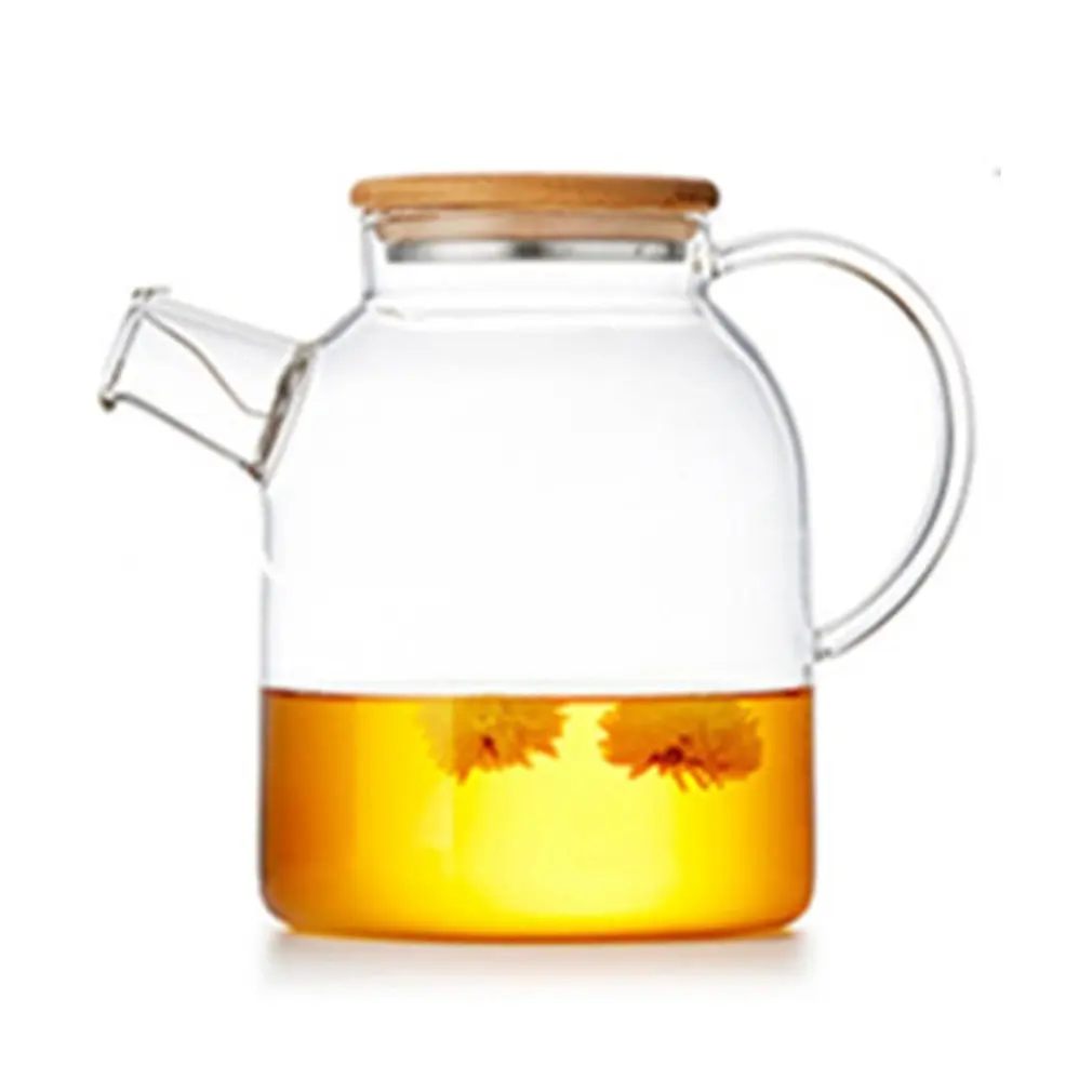 1800 мл утолщенный высокий боросиликатный стеклянный прозрачный термостойкий чайный горшок сок фу Чайный набор чайник с крышкой