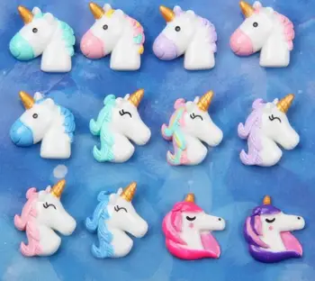 

small Crafts decoration Center,Kawaii unicorn Flatback Resin Cabochon Craft For DIY Hair Clip Decoration Supplies Embellishment