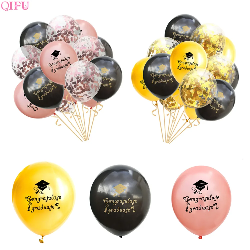  12 Inch 15 pcs Graduate Balloon Combination Graduation Party Decoration Graduation Balloons Invitat - 32990232682