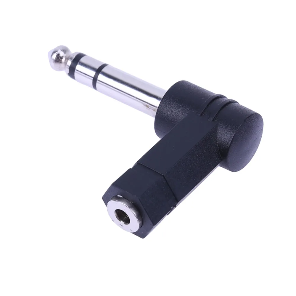 

90 Degrees 3.5mm to 6.35/6.5mm 1/4" Mono Stereo Male Speaker Audio Adapter Plug 3.5mm 1/8" Stereo TRS Connector Converter Cable