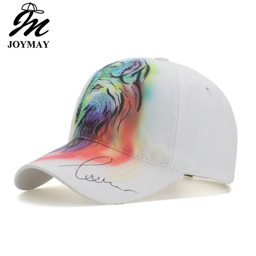 

JOYMAY 2018 New Spring White star USA flag Painting Jean Denim Baseball Cap Adjustable Cap Leisure Casual Snapback HAT B561