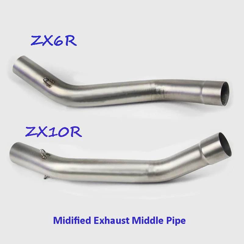 Motorcycle Exhaust Connect Pipe Slip on ZX6R ZX10R Middle Mid Pipe