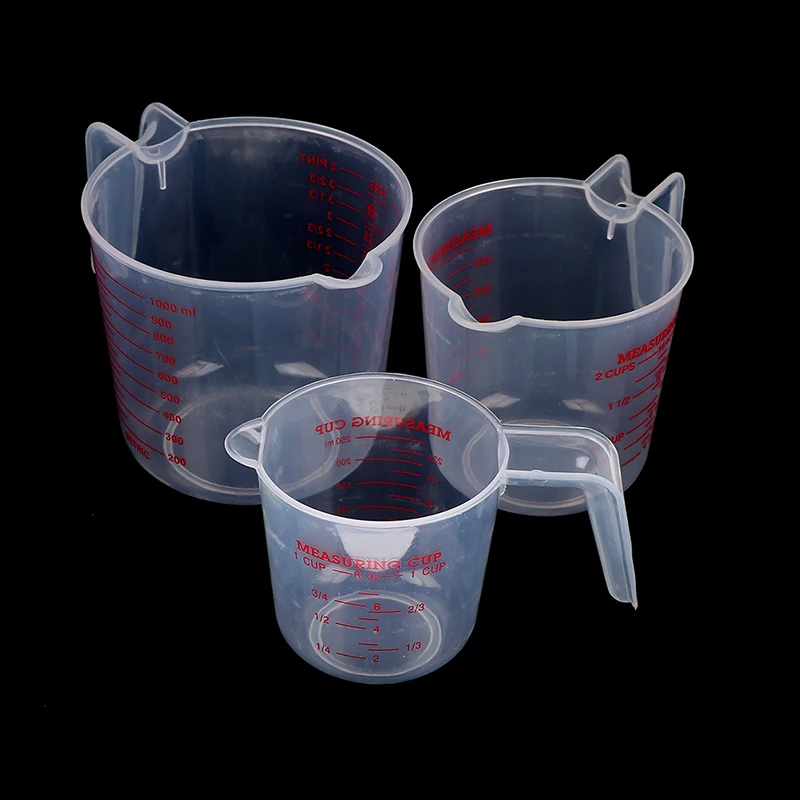 250/500/1000ML Plastic Clear Measuring Cup Jug Pour Spout Surface