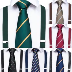 Роскошные 20 стилей мужские подтяжки кожаные 6 Клипов винтажные повседневные брюки ремень мужские s подарок с галстуком для мужчин Бизнес
