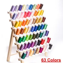 63 Цвета/набор полиэфирная машинная нить для вышивки высокопрочная супер блеск шелковая нить для вышивки 500 м
