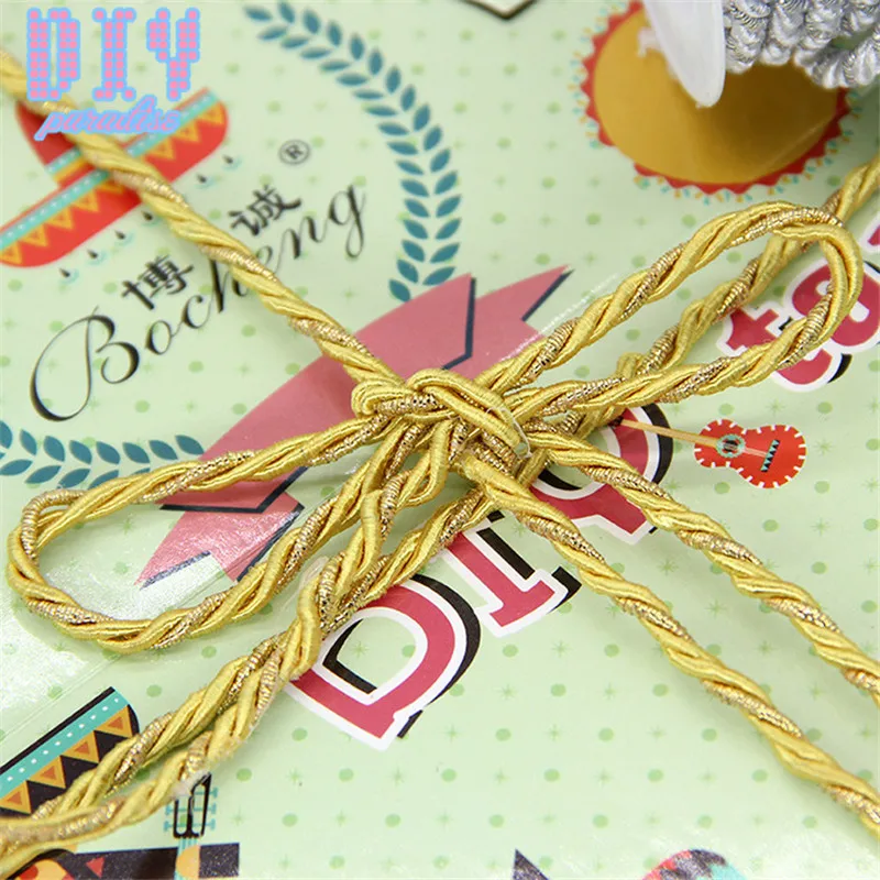 3M Multicolor gold red Twine Cord Rope Trim Wrap Gift Packing tag String Wedding Party Decoration