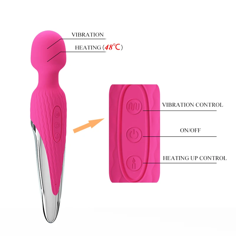 Amor bastante productos sexuales vibrador recargable USB calefacción vibrador estimulador de clítor